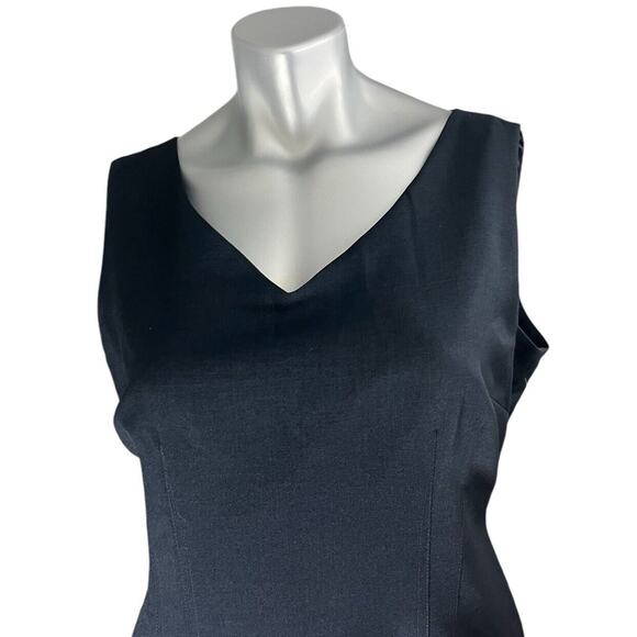 Jones Studio Separates Deep Blue Classic Sleeveless Dress 12 Sheath V-neck NWT - Picture 2 of 11
